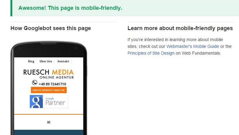 google-mobile-optimierte website